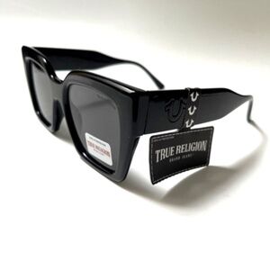New Original TRUE RELIGION Square Sunglasses Oversized Acetate Black Classic